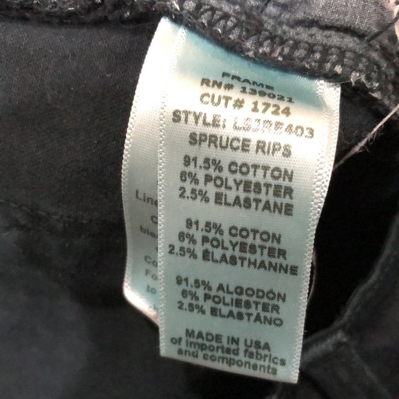 Frame Le Skinny Jeanne Jeans Size 29 Spruce Rips Forest Green - Picture 12 of 12